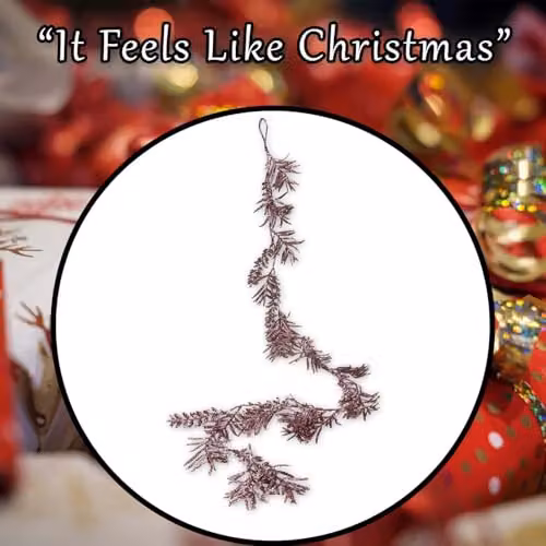 VFM e-Store Christmas Glitter Gold Leaves Garland Decoration – 6