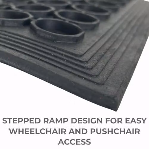 Ark Mat Heavy Duty Non-Slip Rubber Door Mat in Black, W/D/H: 150 x 90 x 1.2 cm – 4