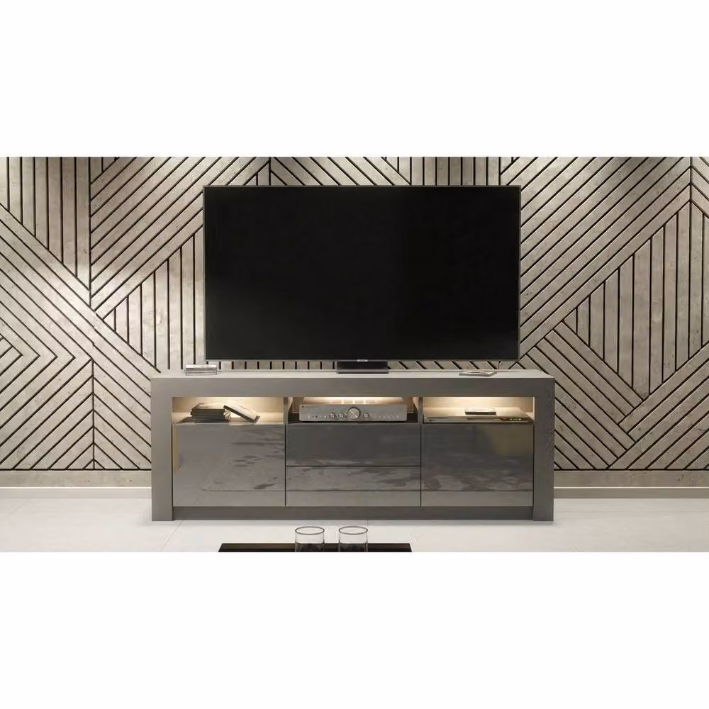 Mex Furniture Pawnora Modern TV Stand Sideboard Cabinet in White and Grey – 3