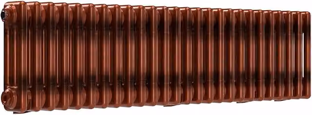 Lux Heat Horizontal Copper Lacquer Column Radiator in Copper, Brown or Bronze, H x W: 30.0 x 119.0 cm