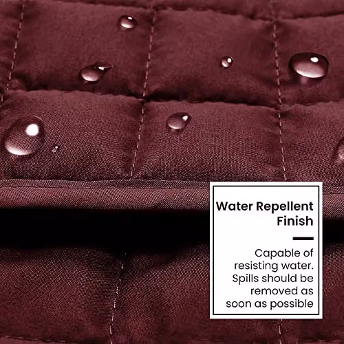 Ashley Mills Water Resistant Quilted Armchair Protector in Burgundy Red Microfibre, W/D/H: 58.42 x 58.42 x 179 cm – 4