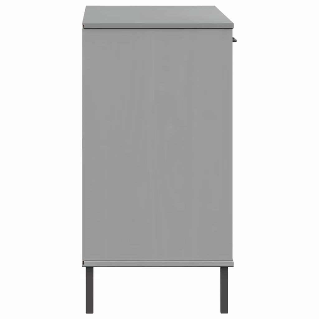 Berkfield Home Oslo Industrial Sideboard in Grey Solid Pine Wood with Metal Legs W/D/H: 113 x 40 x 77 cm – 3