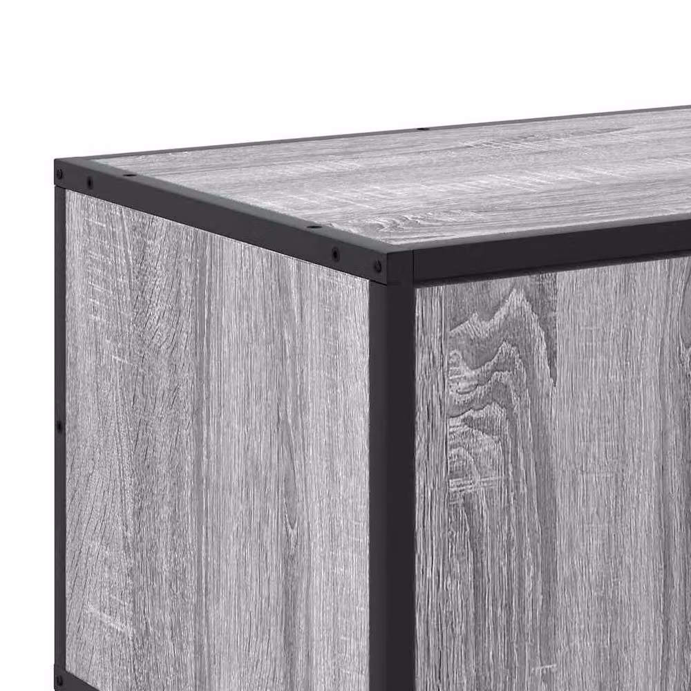 Berkfield Home Industrial Grey Sonoma TV Cabinet in Engineered Wood and Metal, W/D/H: 120 x 35 x 41 cm – 4