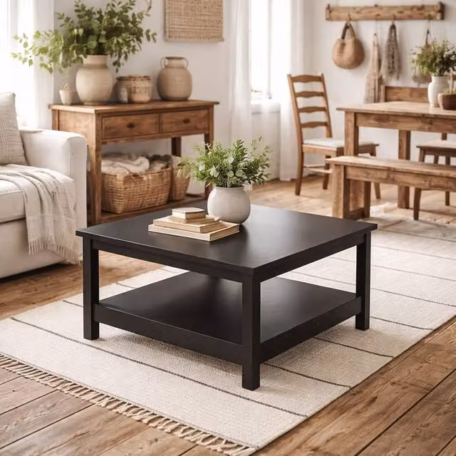 Wyld Haus Gossmere Matt Black Square Wood Coffee Table