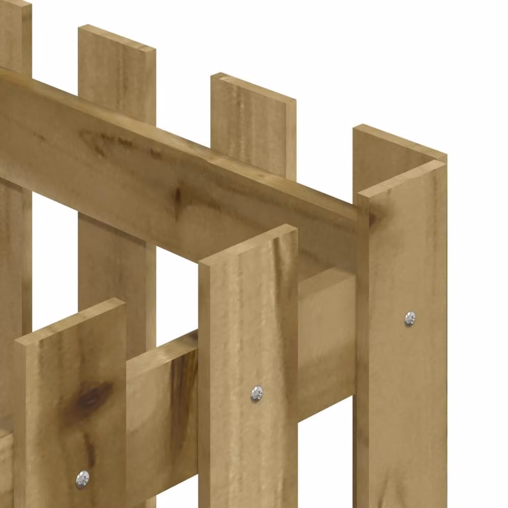 Berkfield Home Beautiful Garden Planter with Fence Design in Brown, W/D/H: 40 x 40 x 40 cm – 4