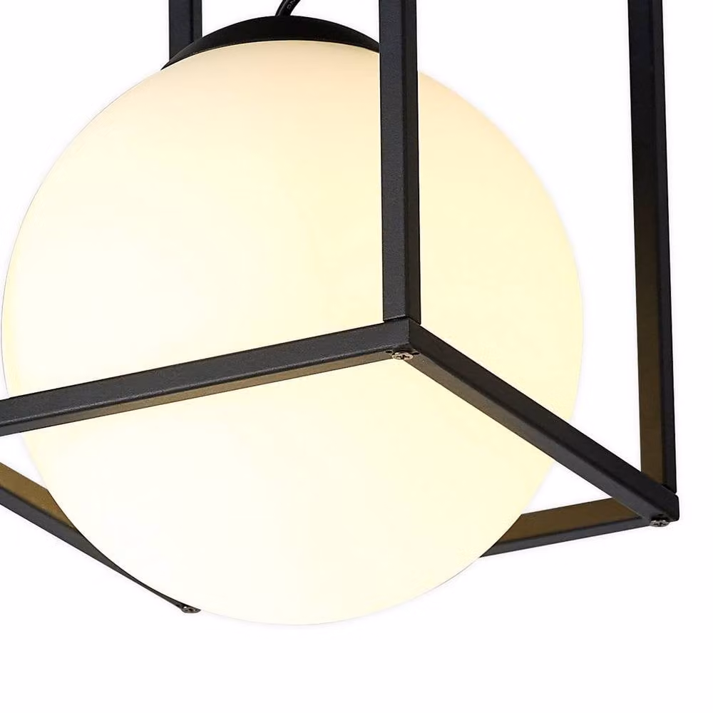 Netlighting Desigual Small Short Semi Flush Ceiling Light, Matt Black, E27, W/D/H: 30.5 x 19.0 x 19.0 cm – 3