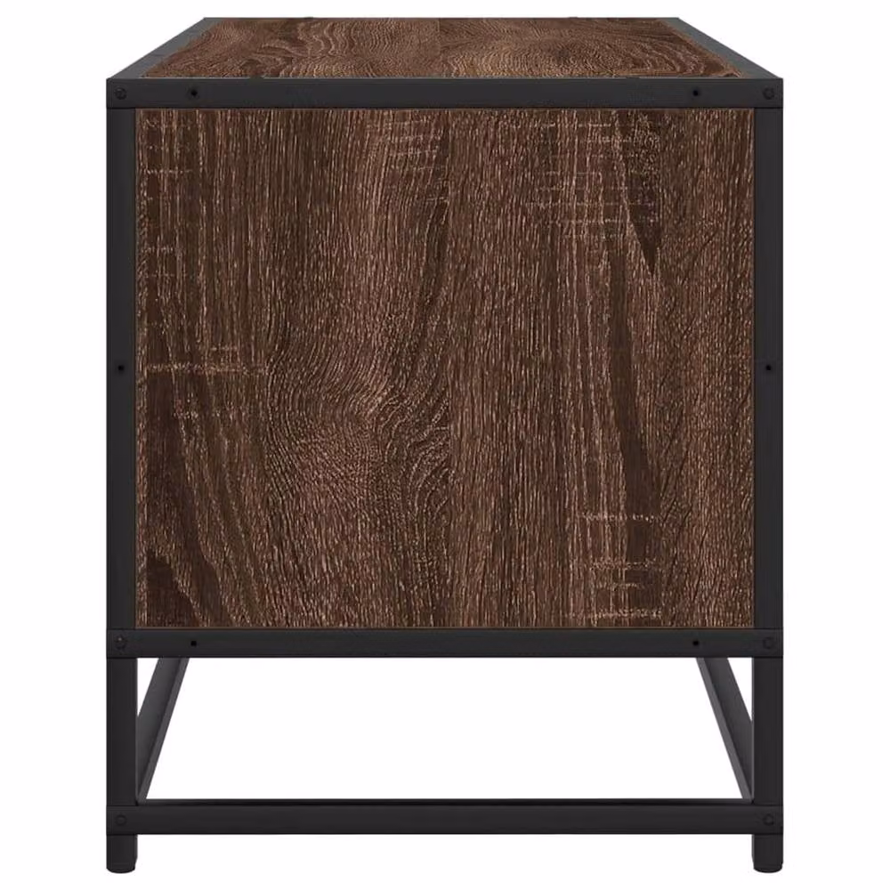 Berkfield Home Industrial TV Cabinet in Brown Oak, W: 80 cm, D: 34.5 cm, H: 40 cm – 5