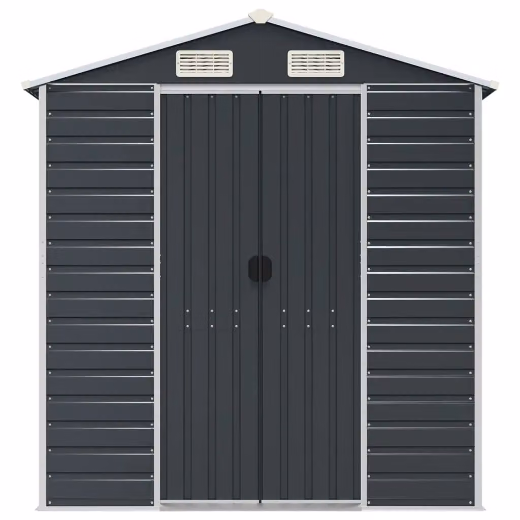 Berkfield Home Pent Garden Shed in Anthracite and Black Galvanised Steel, W/D/H: 470 x 191 x 198 cm – 3