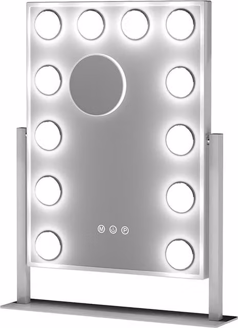 Emitto LED Hollywood Makeup Vanity Mirror in White with Touch Control and USB Charging