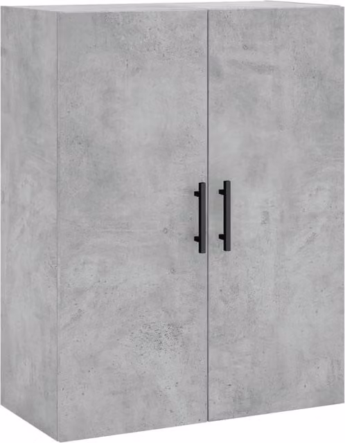 Berkfield Home Wall Mounted Cabinet in Concrete Grey, W/D/H: 69.5 x 34 x 90 cm