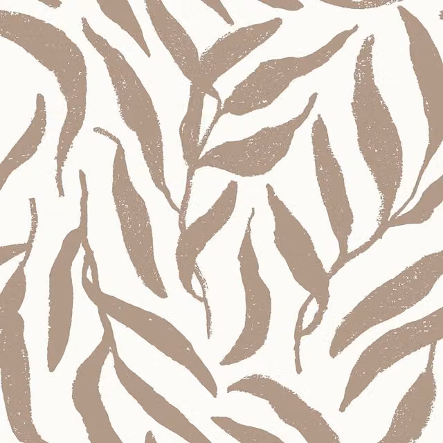 I Love Wallpaper Botanical Floral Olive Leaf Wallpaper in Brown, Beige and Yellow