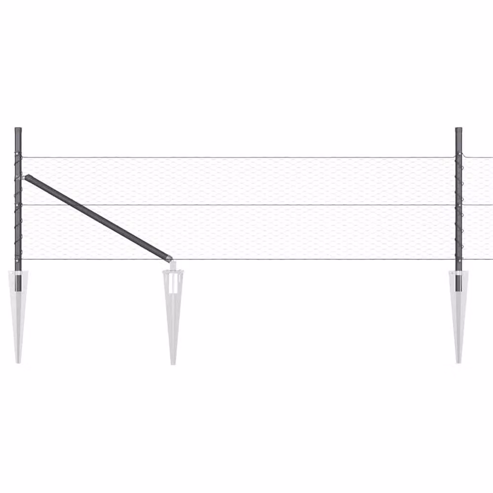Berkfield Home Grey Steel Hexagon Fence 0.5 x 100 m – 2