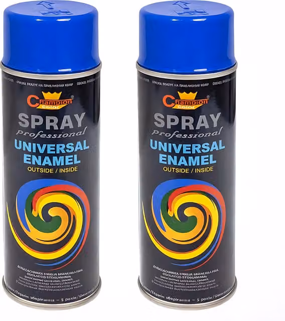 Sola 2 x 400 ml Gentian Blue (RAL 5010) High Gloss Universal Enamel Spray Paint, Quick Drying and Opaque