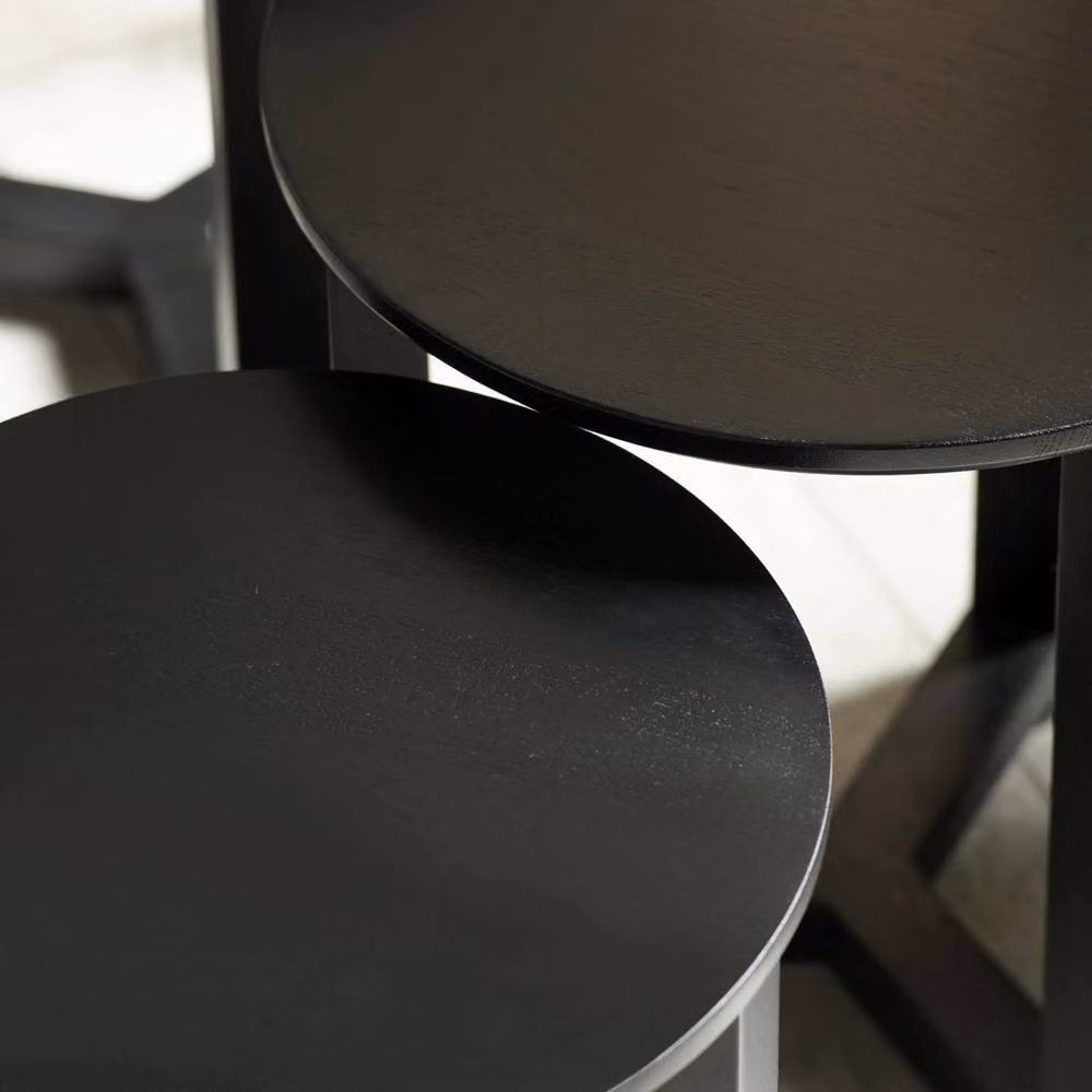 Cheshire Nordvik Nest of 3 Modern Geometric Tables in Black – 5