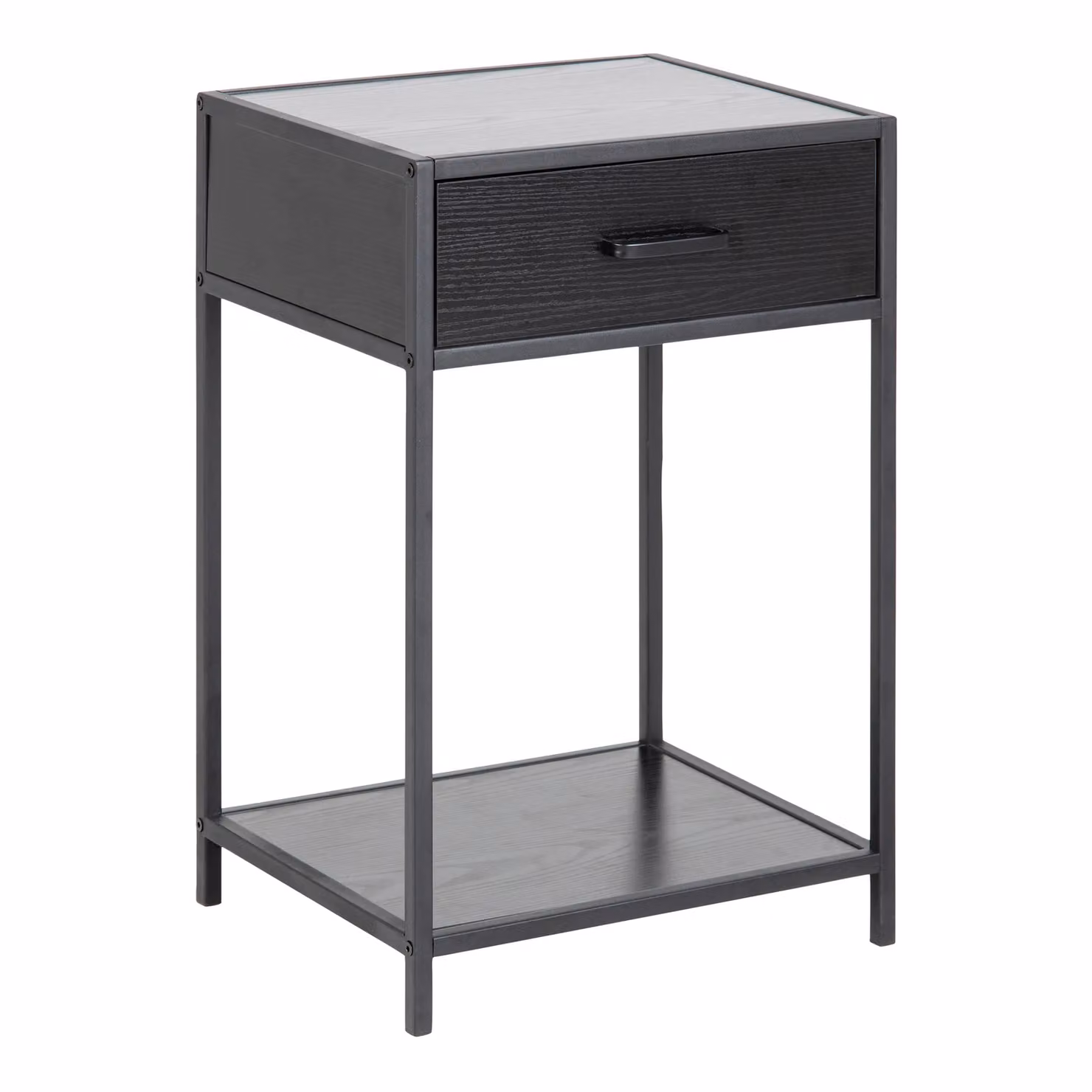 Furniture To Go Seaford Bedside Table with 1 Drawer in Black – 2