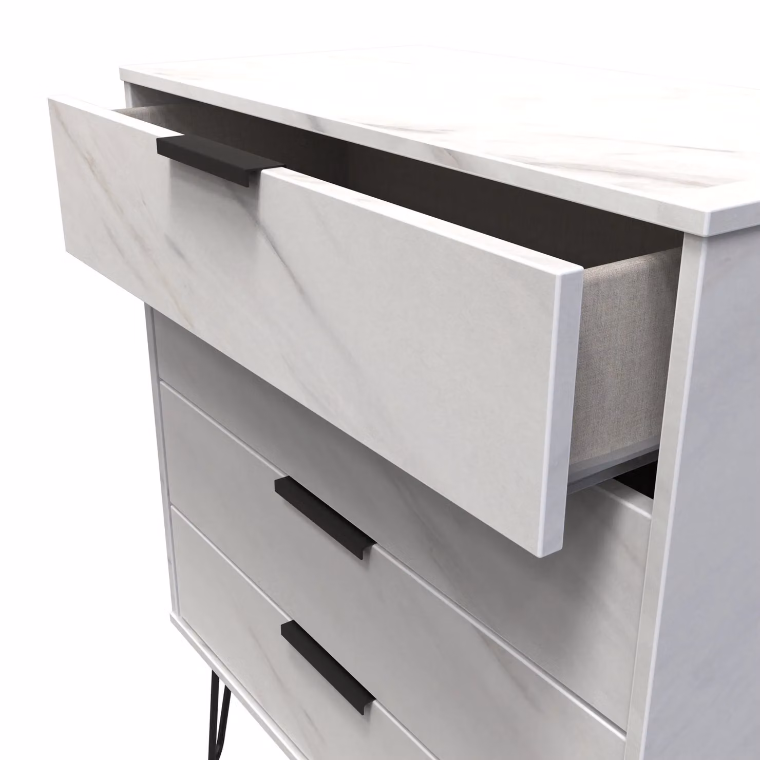 Ready Assembled 2 U Fuji 4 Drawer Chest in Off-White – 2