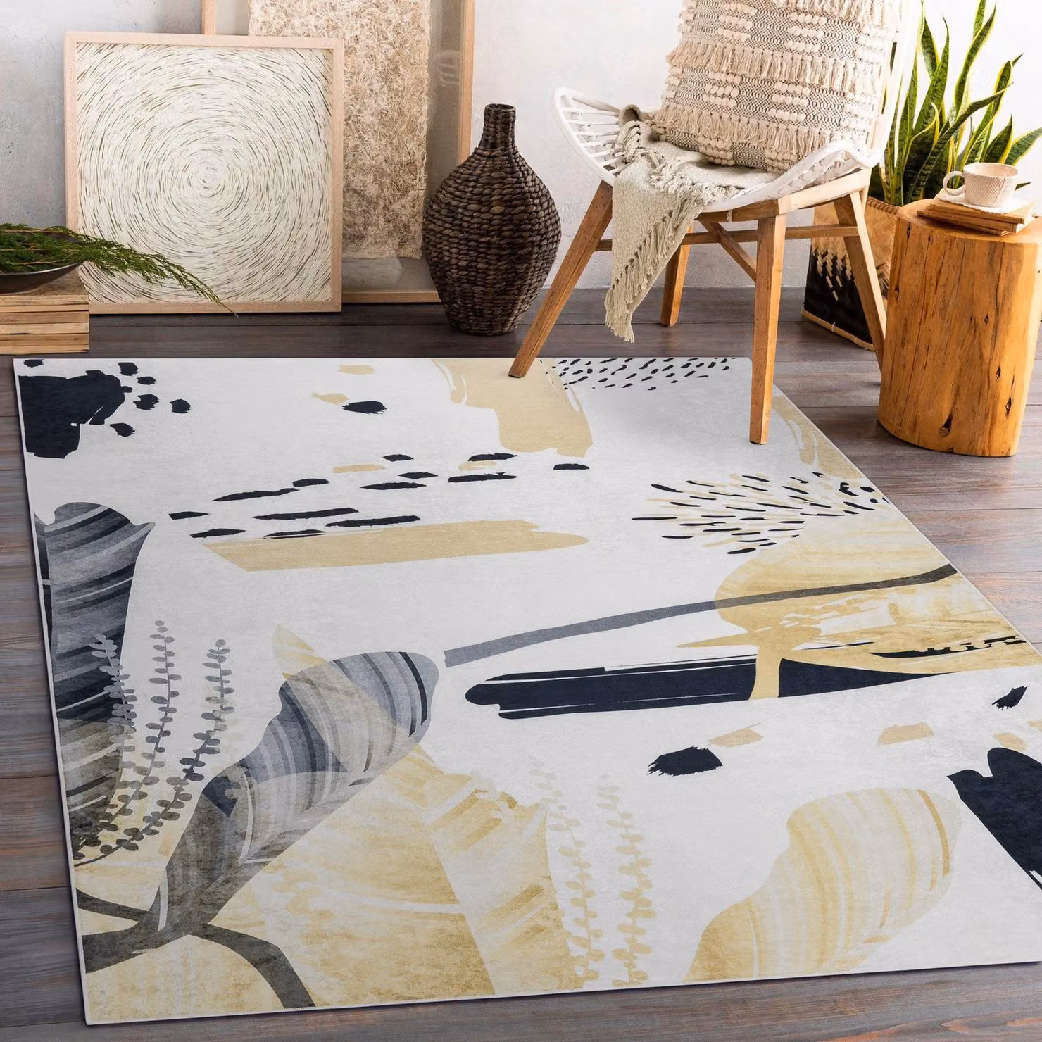 RugsX Andre Abstract Modern Rug in White and Multicolour, W: 120 cm, L: 170 cm – 2