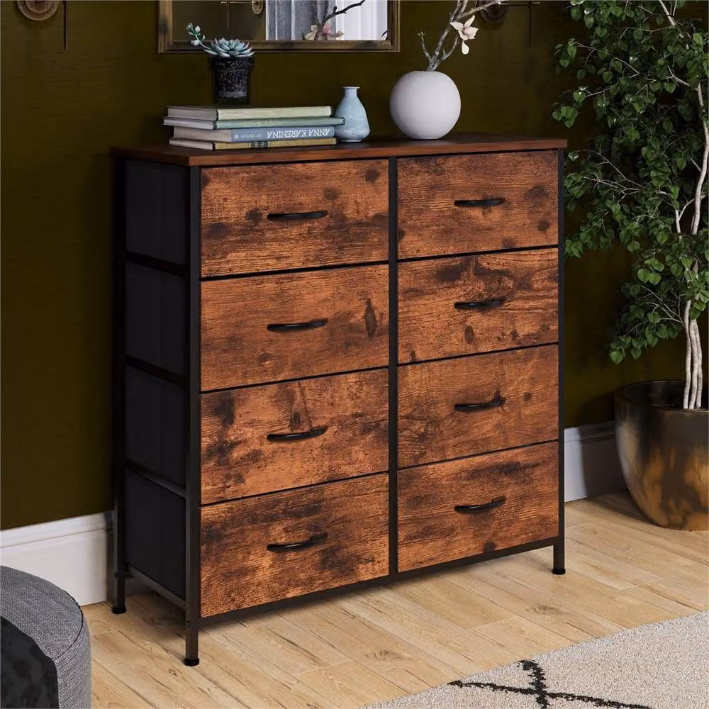 Pawnora Modern 8 Drawer Fabric Chest of Drawers in Brown – 5