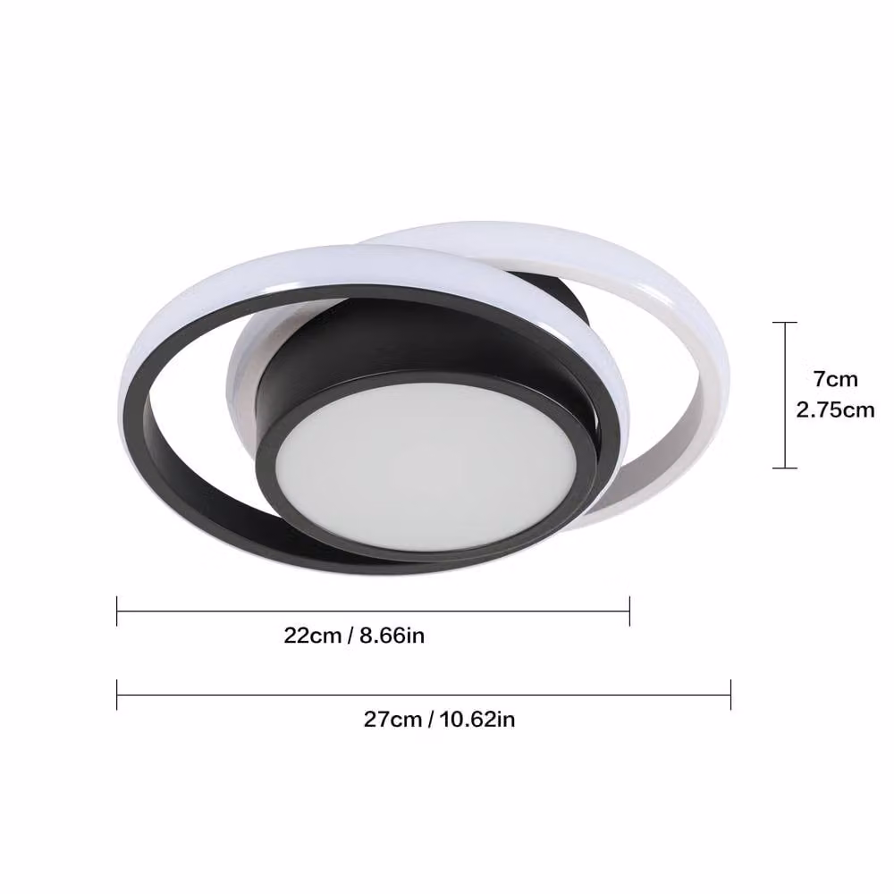 Pheashine Modern LED Ring Ceiling Light, 32W, Black – 2