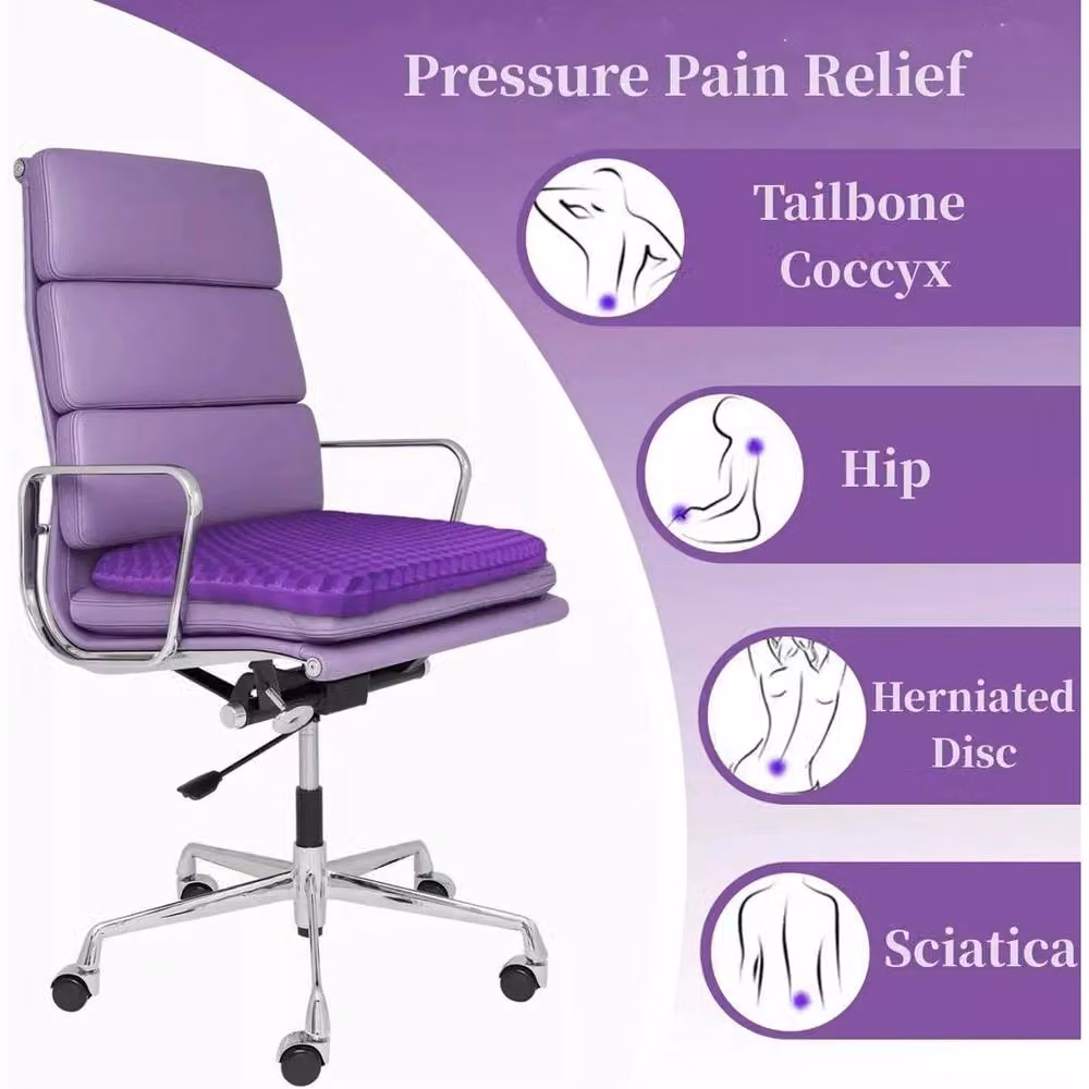 SPETLEK Honeycomb Breathable Gel Seat Cushion, Purple, W: 100 cm x D: 190 cm – 4