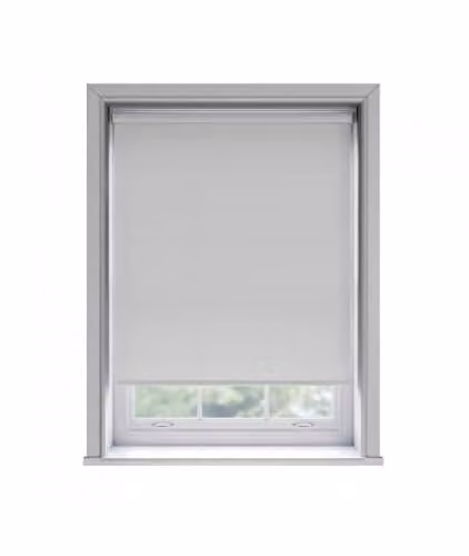 New Edge Blinds White Thermal Blackout Roller Blind, Adhesive No Drill, W: 105 cm, H: 170 cm
