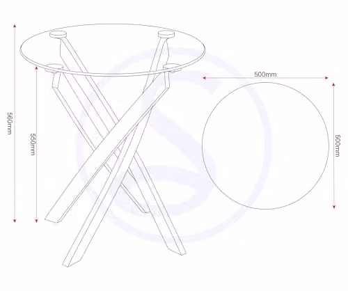 Seconique Sheldon Modern Round Glass Side Table in Black and Transparent, W/D/H: 50 x 50 x 56 cm – 2