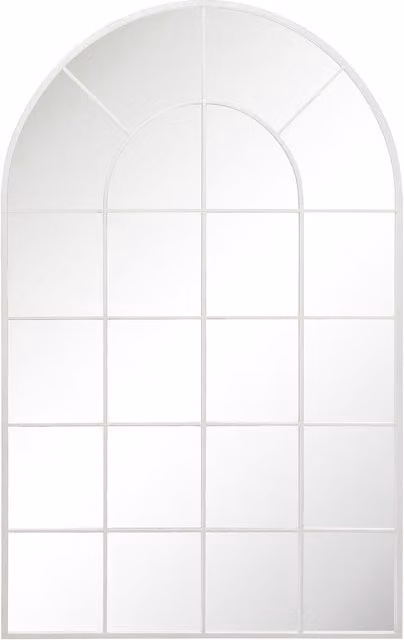 MirrorOutlet Arcus White Garden Modern Wall Mirror in White and Black, Height: 190 cm