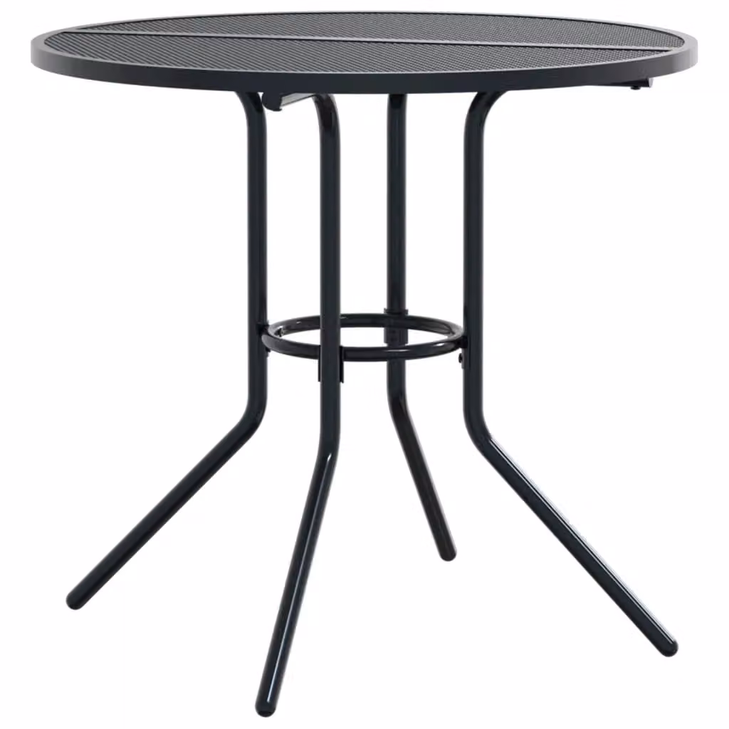 Berkfield Home Round Patio Table in Anthracite, Powder-coated Steel, W: 80 cm, H: 72.5 cm – 2