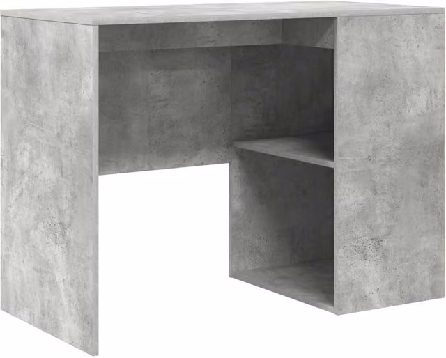 Berkfield Home Writing Desk in Grey Wood Composite with Compact Storage – 1