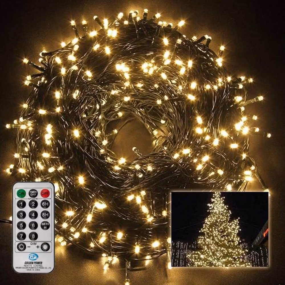 Shatchi 720 LED Warm White Outdoor Cluster Fairy Lights with Remote Control and Timer, 29m Copper String – 5