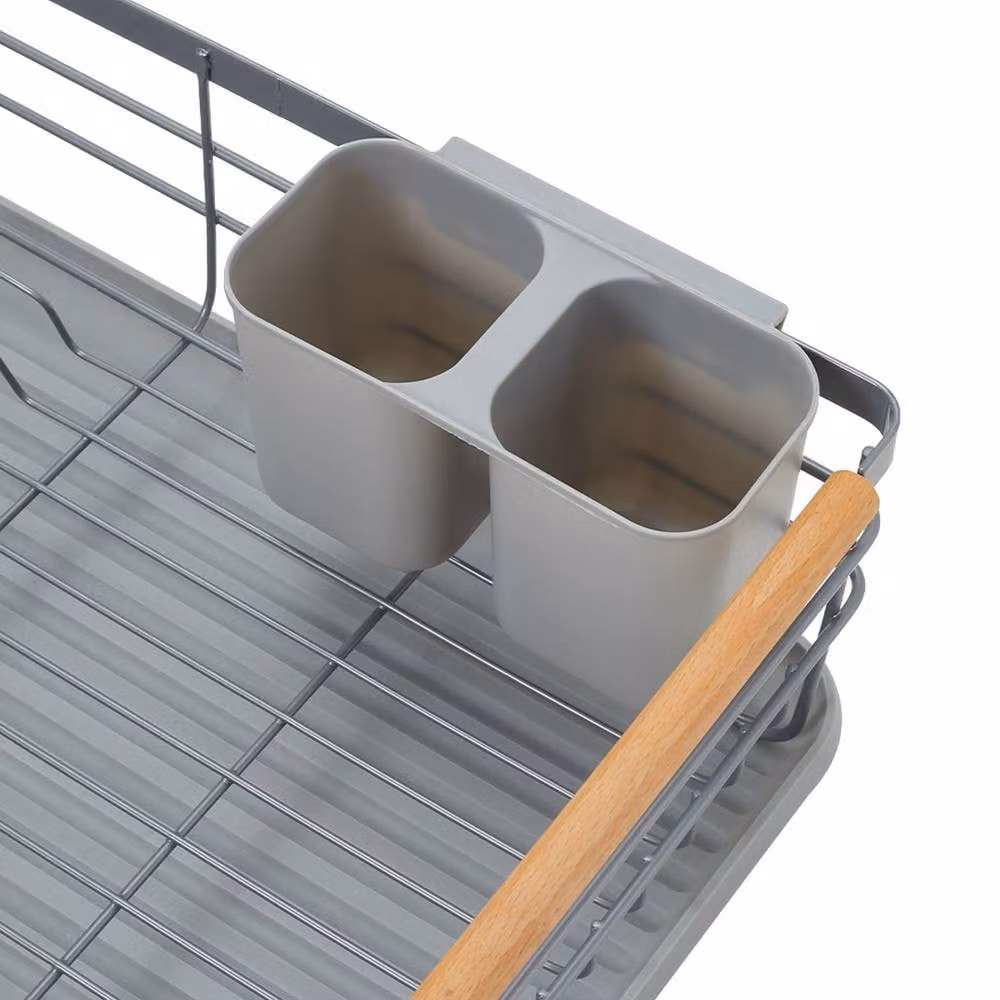Garden Sanctuary Metal Dish Drainer with Drip Tray in Grey – 3