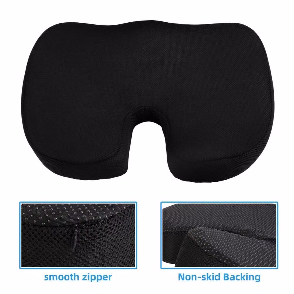 Kelvenix Black Memory Foam U-Shaped Orthopaedic Seat and Back Support Wedge Pillow – 3