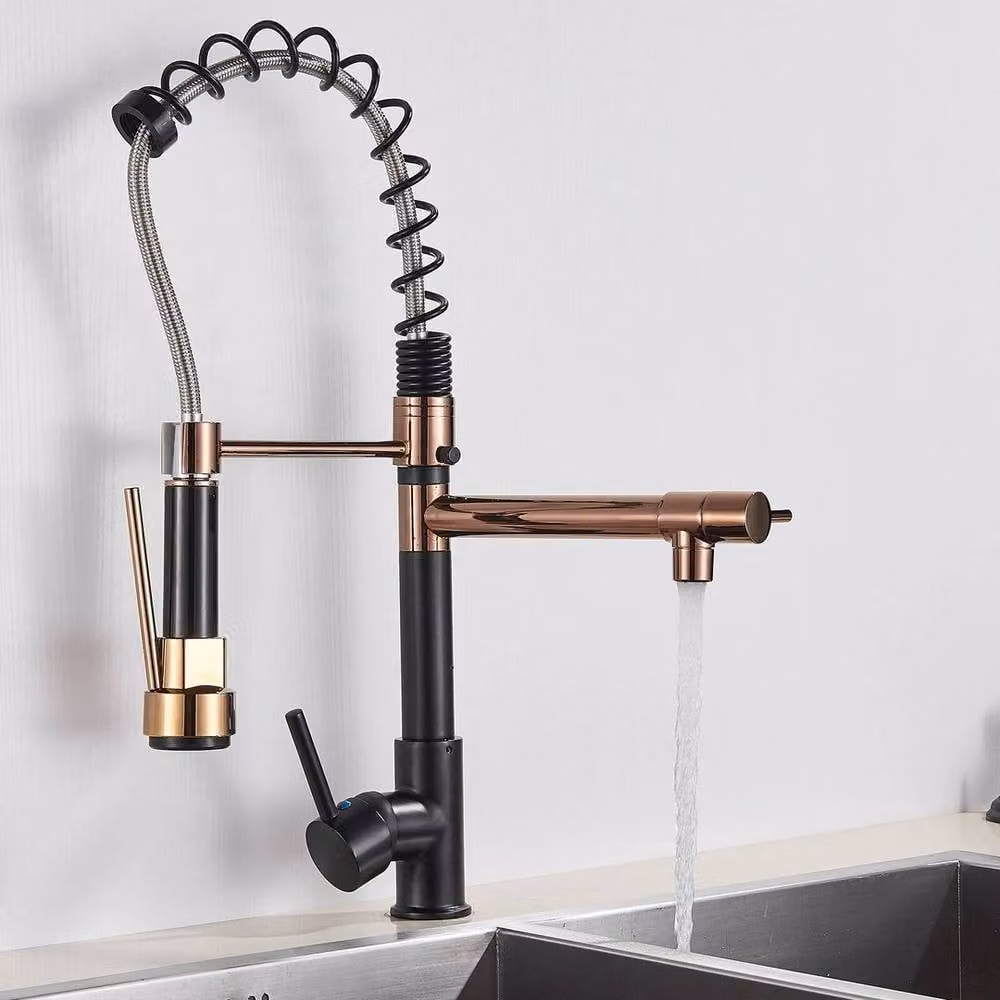EONLION Matt Black Single Lever Kitchen Mixer Tap with Pull Out Spray Head – 4