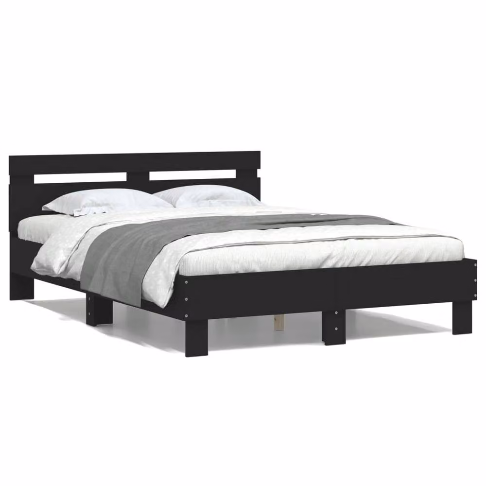 Berkfield Home Durable Small Double Bed Frame in Black, W/D/H: 120 x 200 x 70 cm – 3