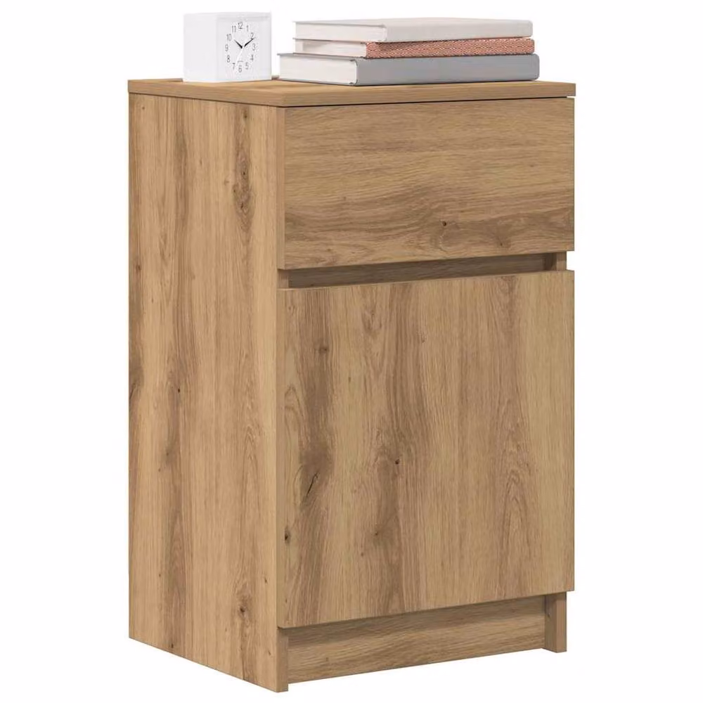 Berkfield Home Set of 2 Artisan Oak Bedside Cabinets, W/D/H: 39 x 35 x 65 cm – 4