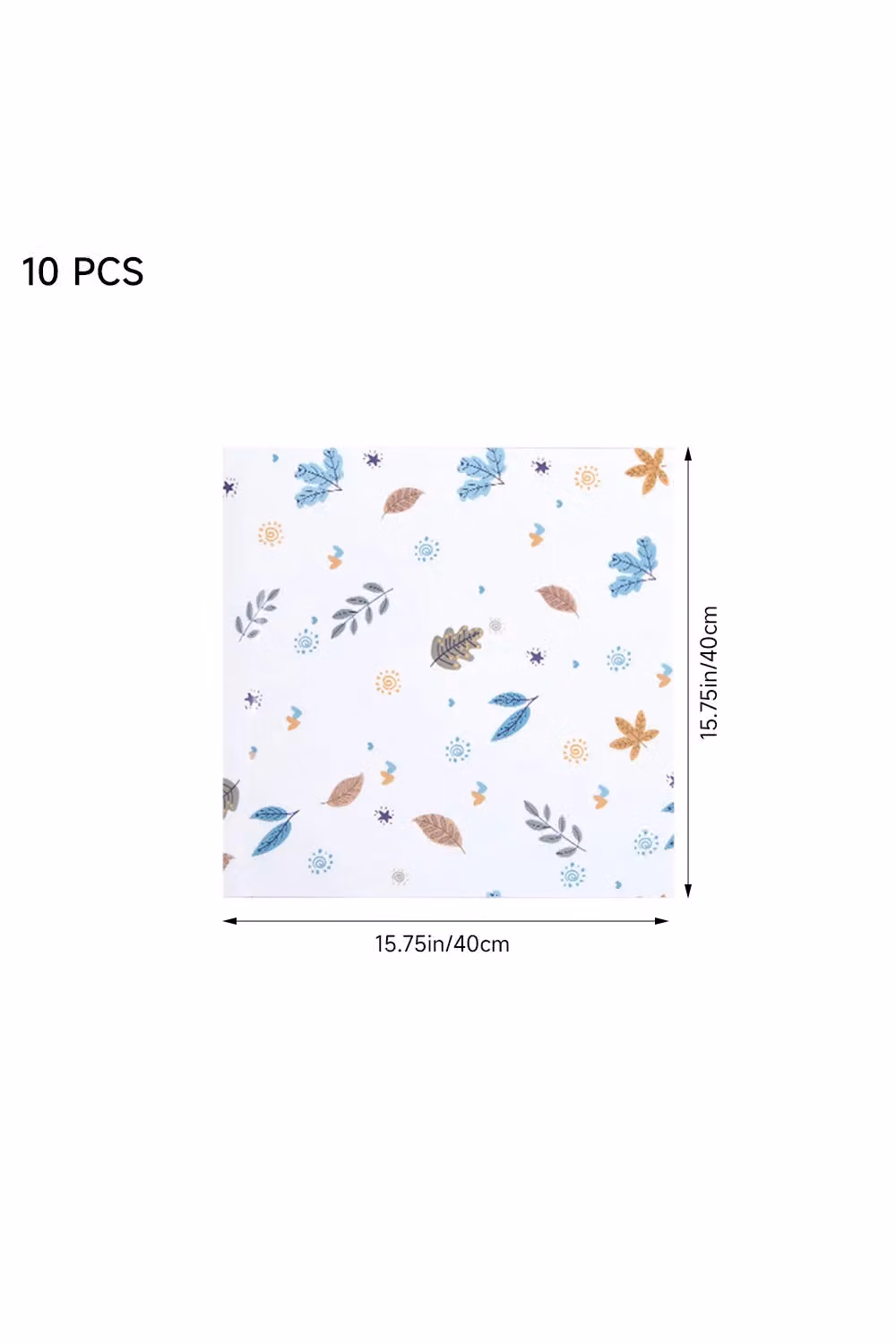 Living and Home 10pcs Self-Adhesive Botanical Floral PVC Wallpapers in White and Multicolour, W/D/H: 40 x 40 x 40 cm – 2