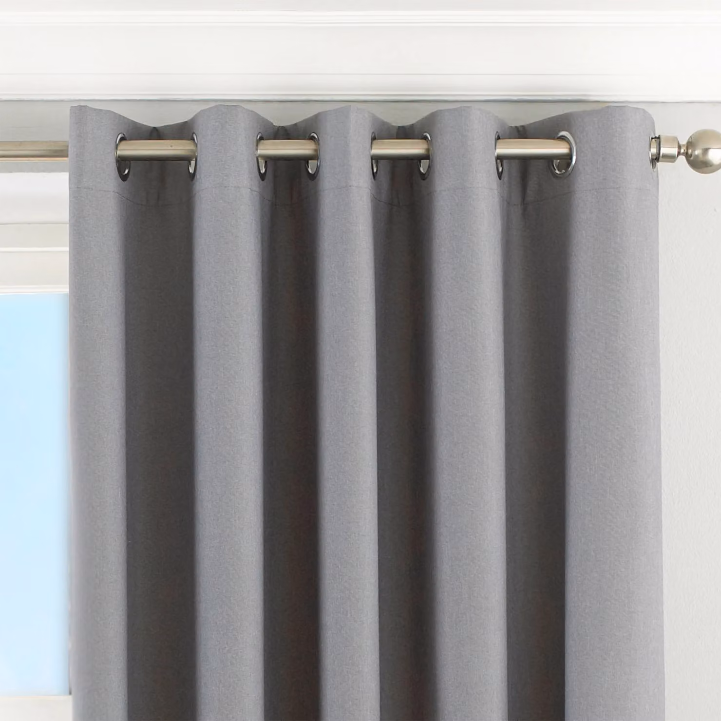 Essentials Twilight Thermal Blackout Eyelet Curtains in Silver, Width: 168 cm, Drop: 137 cm – 2