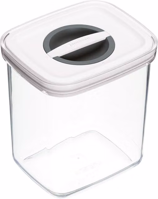 MasterClass Smart Seal Airtight and Leakproof Rectangular Food Container, 1.3 l, Grey and Transparent