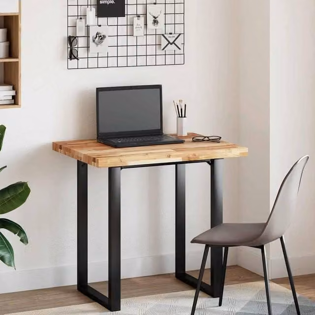 Berkfield Home Solid Wood Acacia Oil Finished Desk Top in Brown, W: 80 cm, D: 60 cm, H: 4 cm