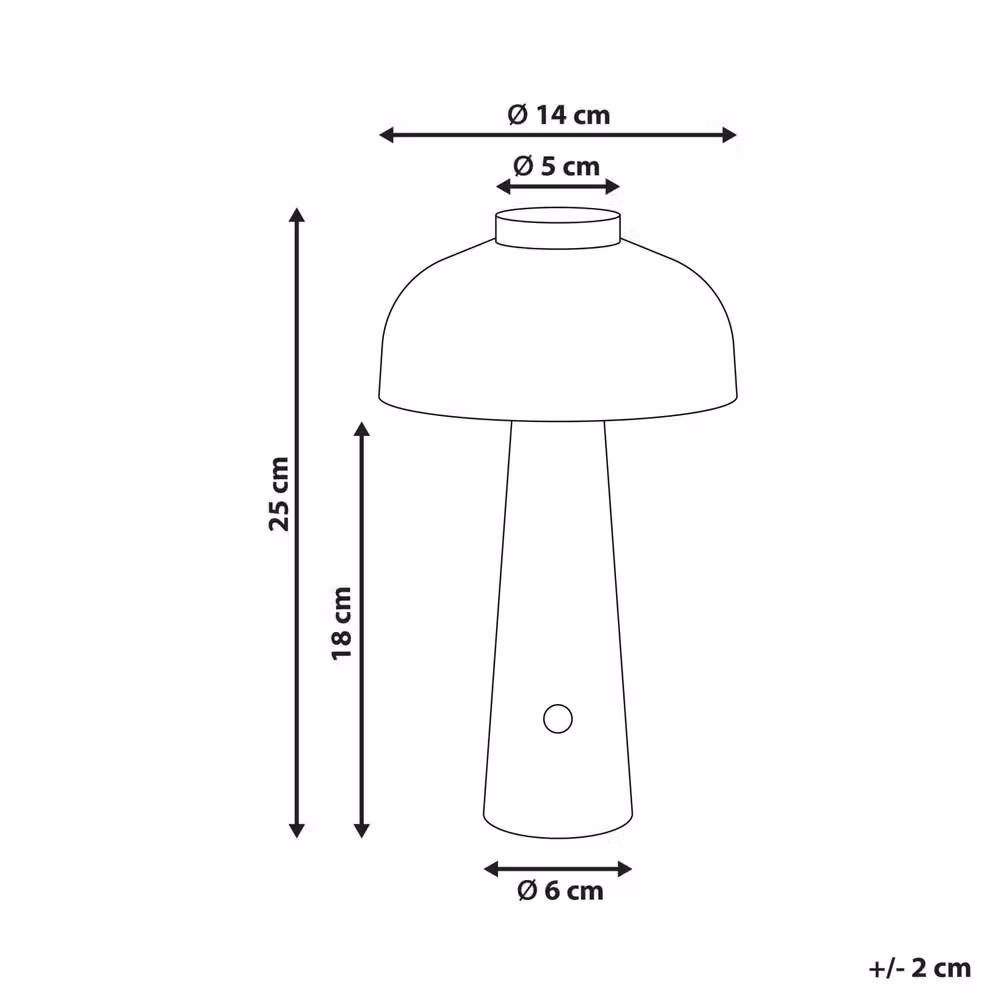 Wyld and Coco Black Wireless LED Mushroom Table Lamp with Dimmable Touch Control – 3