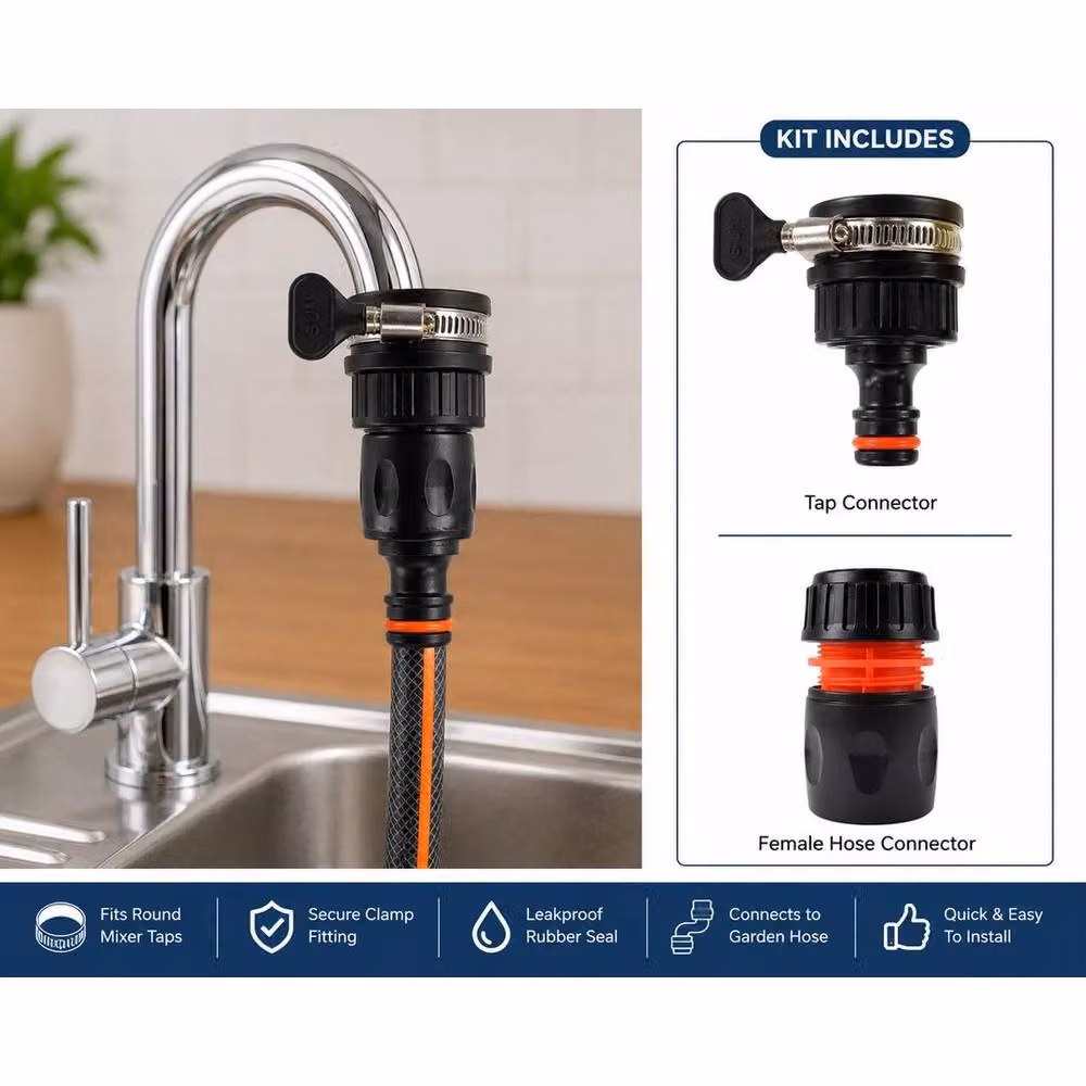 SPETLEK Adjustable Rubber Tap Connector, Black – 2