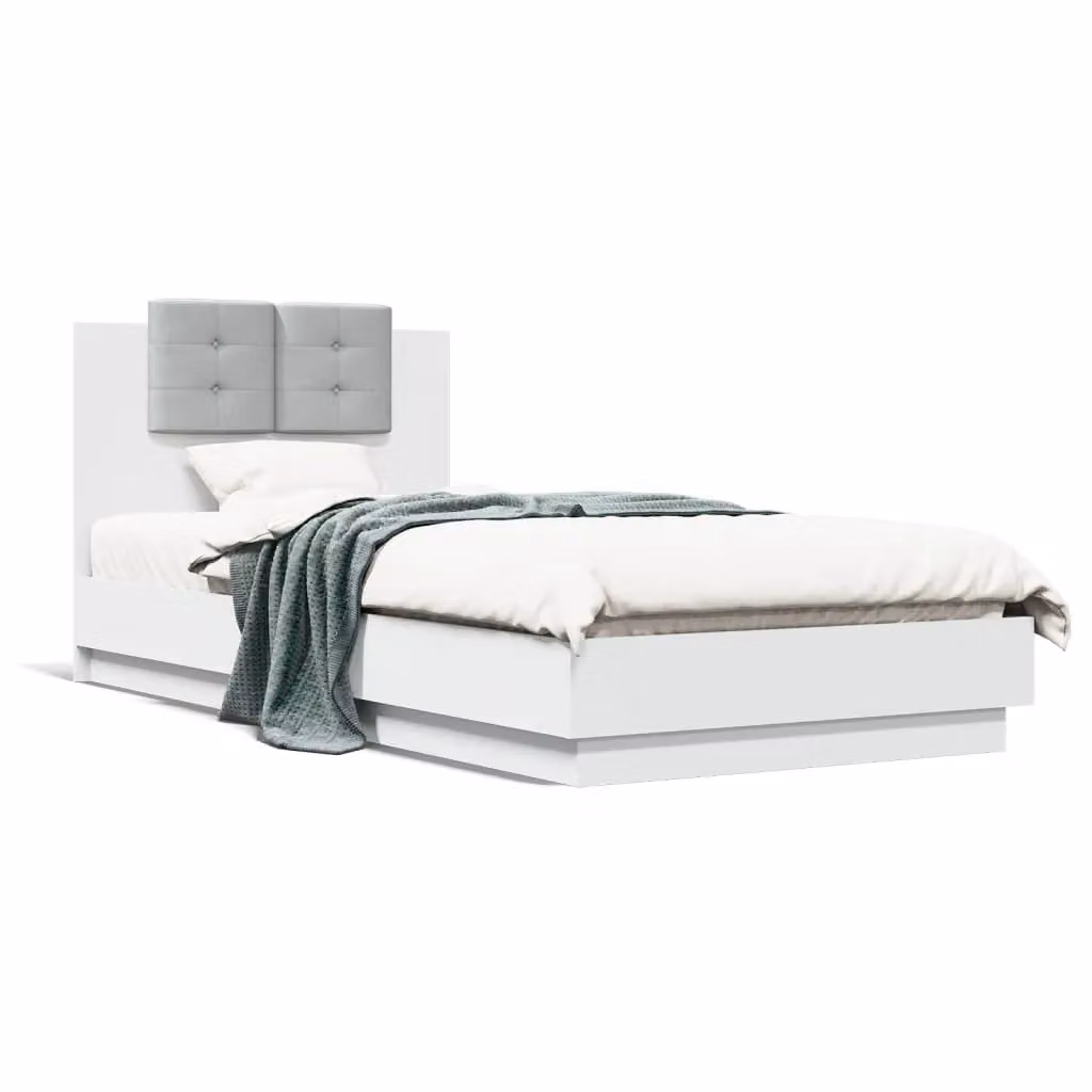 Berkfield Home Modern White Engineered Wood Bed Frame W/D/H: 100 x 200 cm – 2