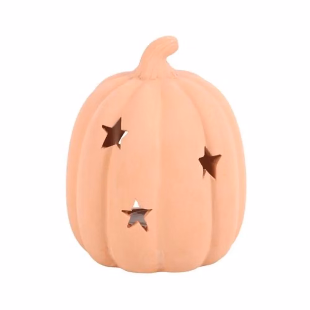 Garden Greatness Rustic Brown Ceramic Pumpkin Tealight Holder for Autumn Decor – 2