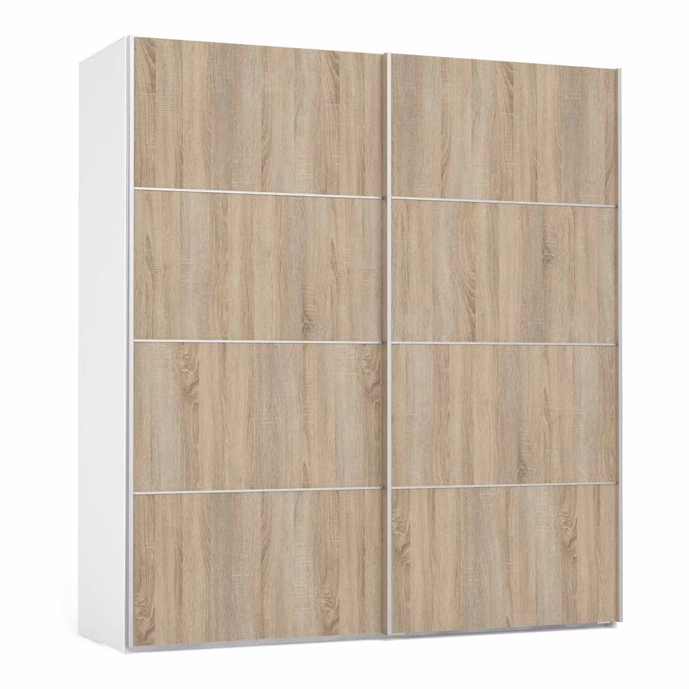 Wyld Haus Bordeaux Double Sliding Door Wardrobe in Natural Oak, Width: 180 cm – 2