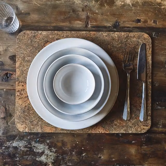 Cooks Professional White Stoneware Set of 4 Dinner Plates
