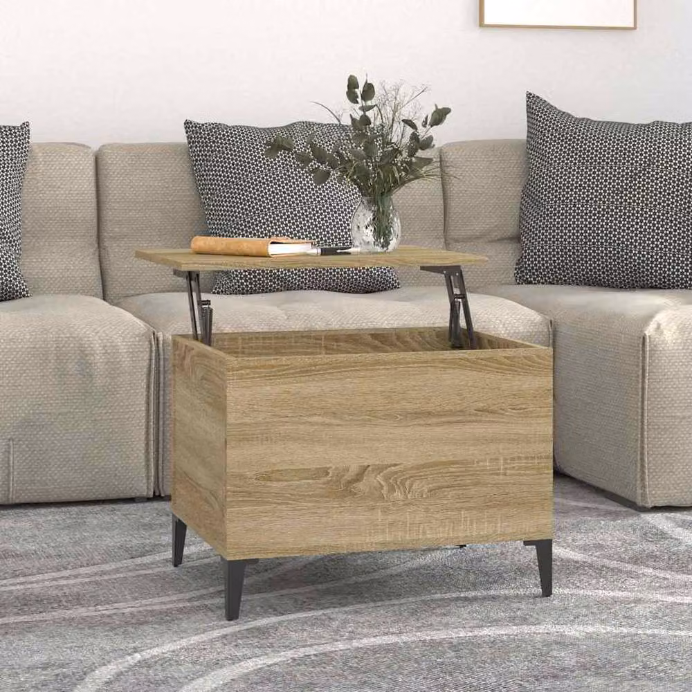 Berkfield Home Sonoma Oak Coffee Table in Brown, W: 60 cm, D: 44.5 cm, H: 45 cm – 2