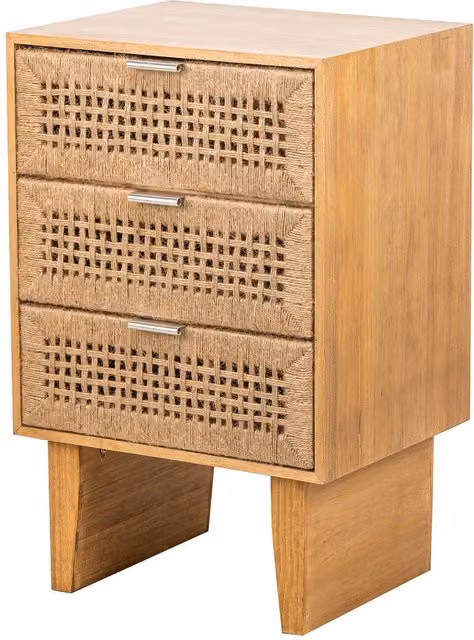 Nordlys Scandinavian 3-Drawer Beech Wood Chest of Drawers in Brown – 1