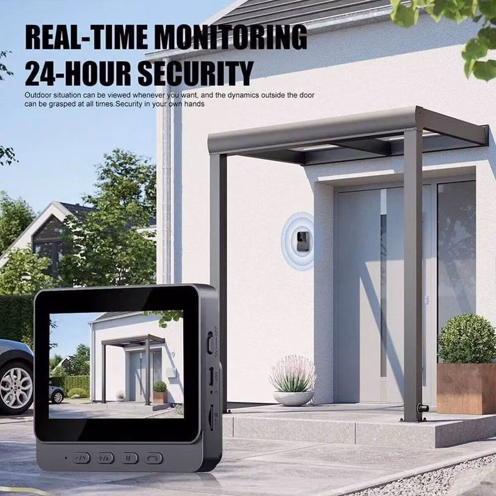 FLAVORA Wireless HD WiFi Video Doorbell Camera in Grey – 5