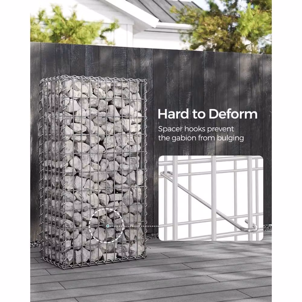 Kelvenix Silver Galvanised Steel Metal Gabion Basket Cage – 2