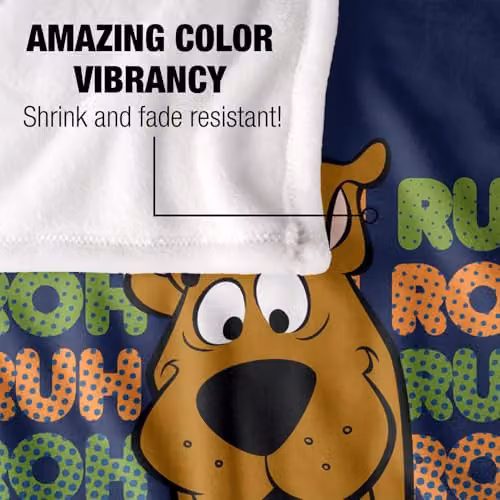 Warner Bros. Scooby Doo Ruh Roh Repeat Super Soft Fleece Throw Blanket, Multicolour – 3